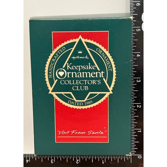 1989 HALLMARK KEEPSAKE ORNAMENT A VISIT FROM SANTA ADD YOUR NAME - Picture 2 of 8